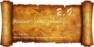 Rainer Iréneusz névjegykártya